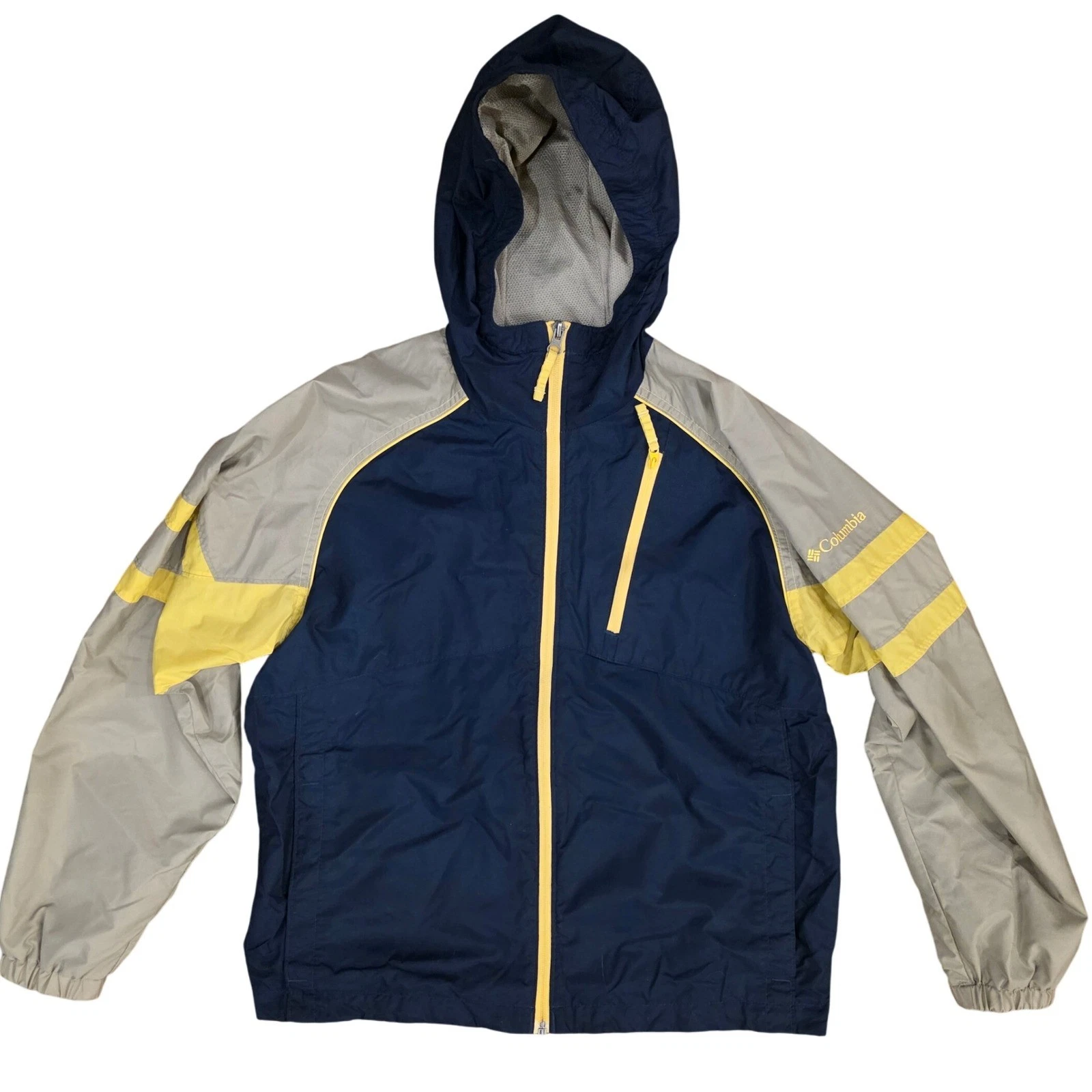 COLUMBIA Youth 14/16 Hooded Windbreaker Nylon Jacket Gorpcore Retro Outdoor Hike