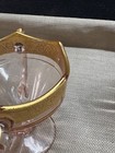 Pink Depression Glass Creamer And Sugar With Gold Trim nice set — photo 5
