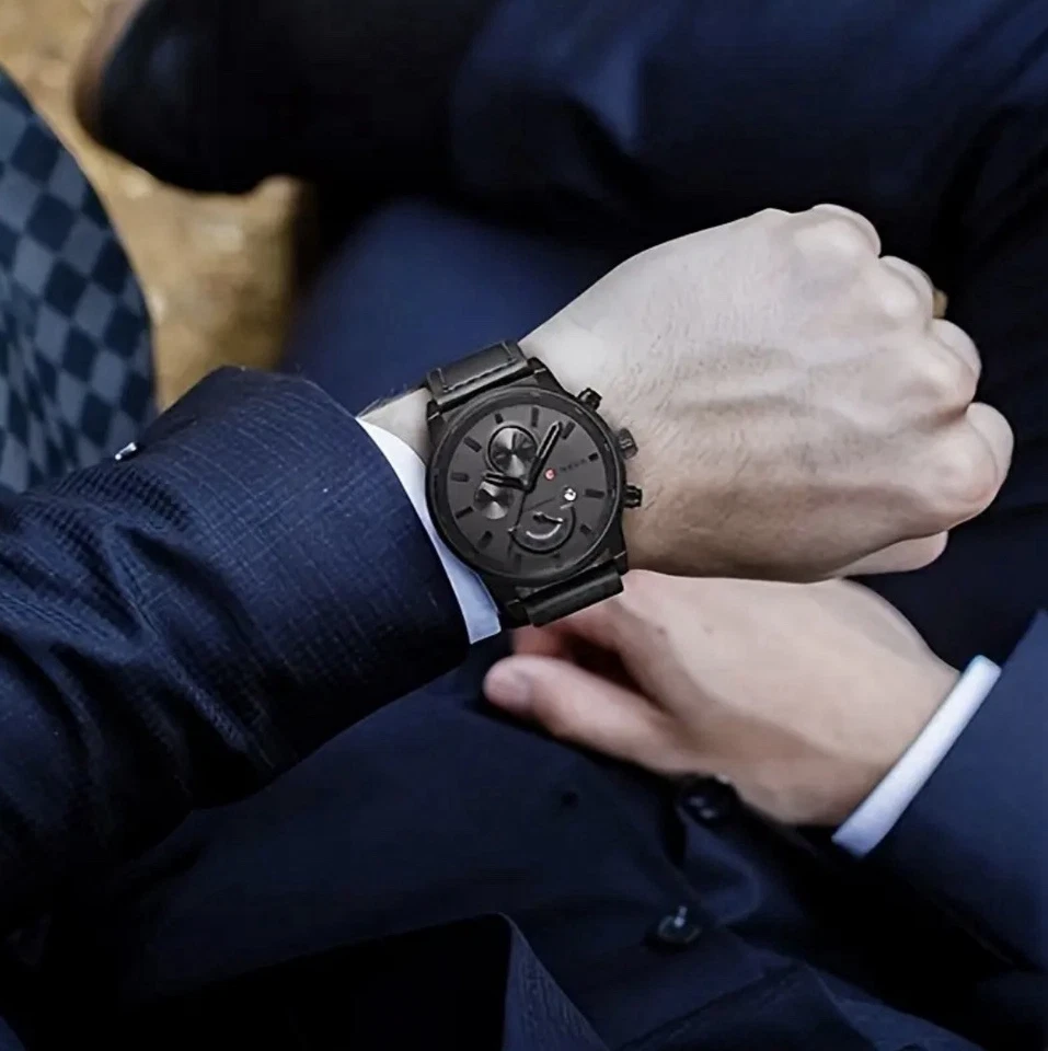 CURREN Men Watch Top Brand Men Military Sport Wristwatch Leather Quartz Watches - Image 2 of 4