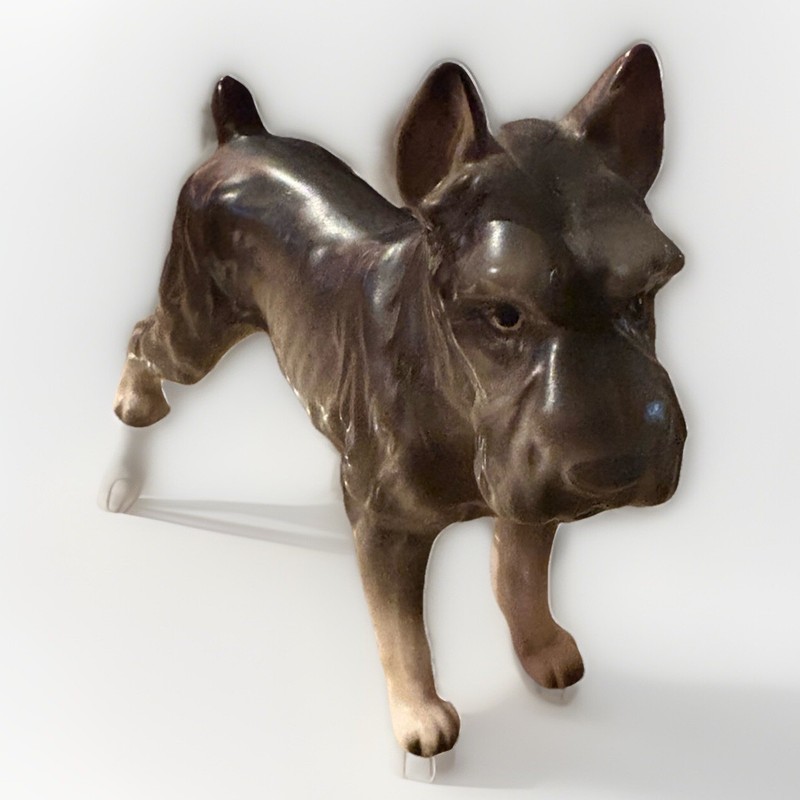 LEFTON H04407 Vintage Standing Schnauzer Dog Puppy Porcelain Figure