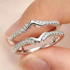 14K White Gold Plated 2Ct Round Cut Lab Created Diamond Women's Engagement Ring