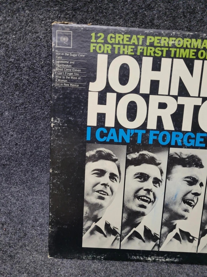 Vintage Johnny Horton Vinyl Record LP I Can't Forget You Mono CL 2299 Country Foto 3 de 4
