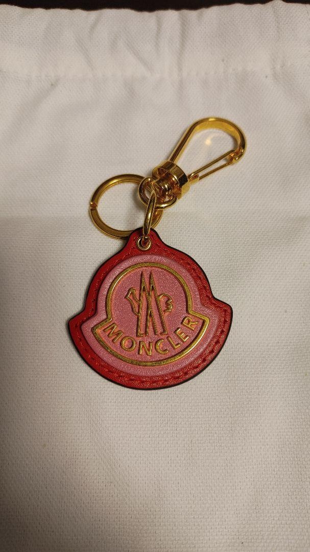Moncler Leather Keychain Red & Pink Gold logo Stylish Bag