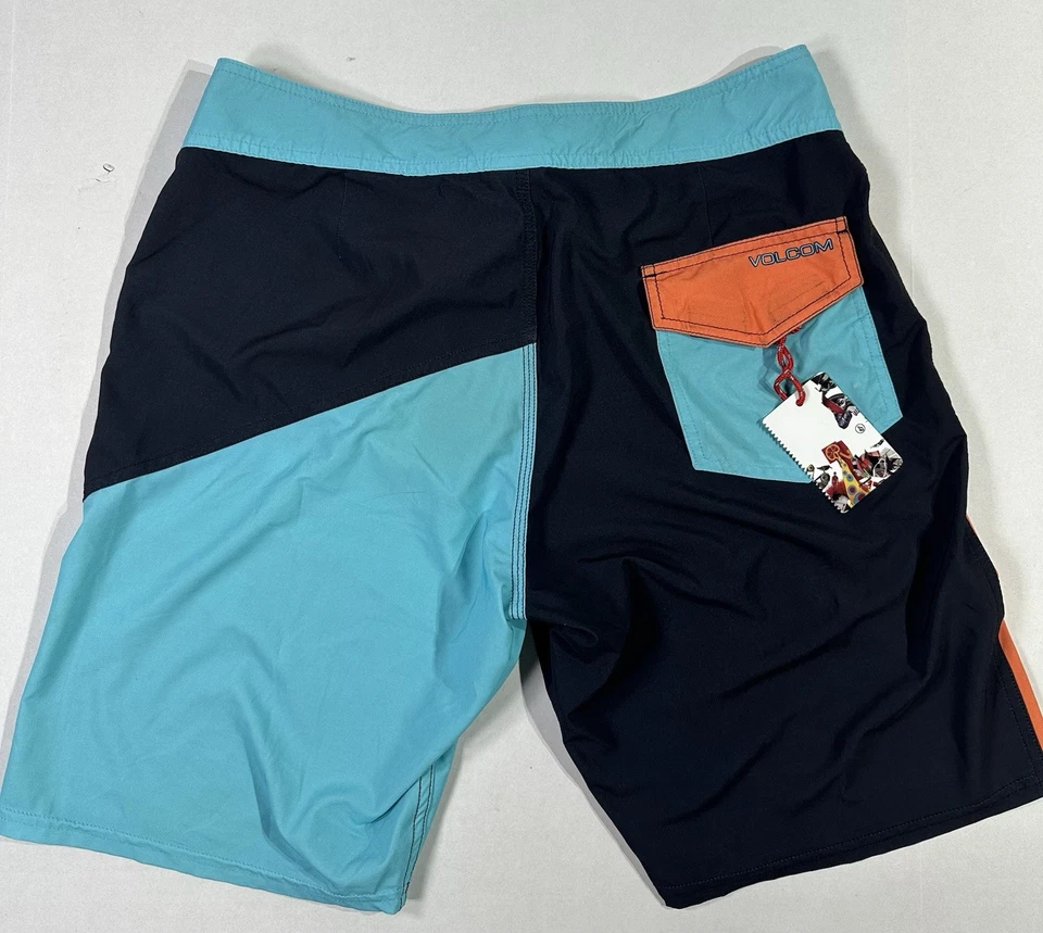 Volcom Board Shorts Mens 33 Blue Orange Black Swim Trunks Surf Flawed - Image 2 of 4