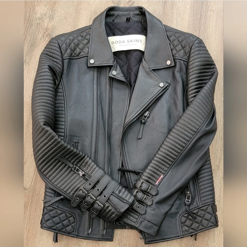 Chaqueta de moto de cuero Boda Skins Alexander Lamb para hombre Foto 2 de 4