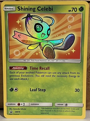 Shining Celebi HOLO RARE Pokemon SM79 Holographic Foil Promo Shiny Legendary MP