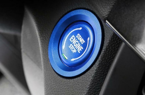 Cubierta de marco de arranque azul de aluminio con un solo clic 1 pieza para Cadillac CT5 2020-2022 - Imagen 4 de 5