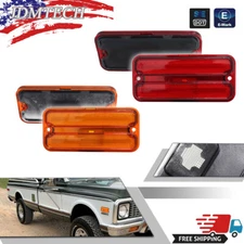 New Front & Rear Deluxe Side Marker Light Set W/ Trim For 68-72 Chevrolet Pickup