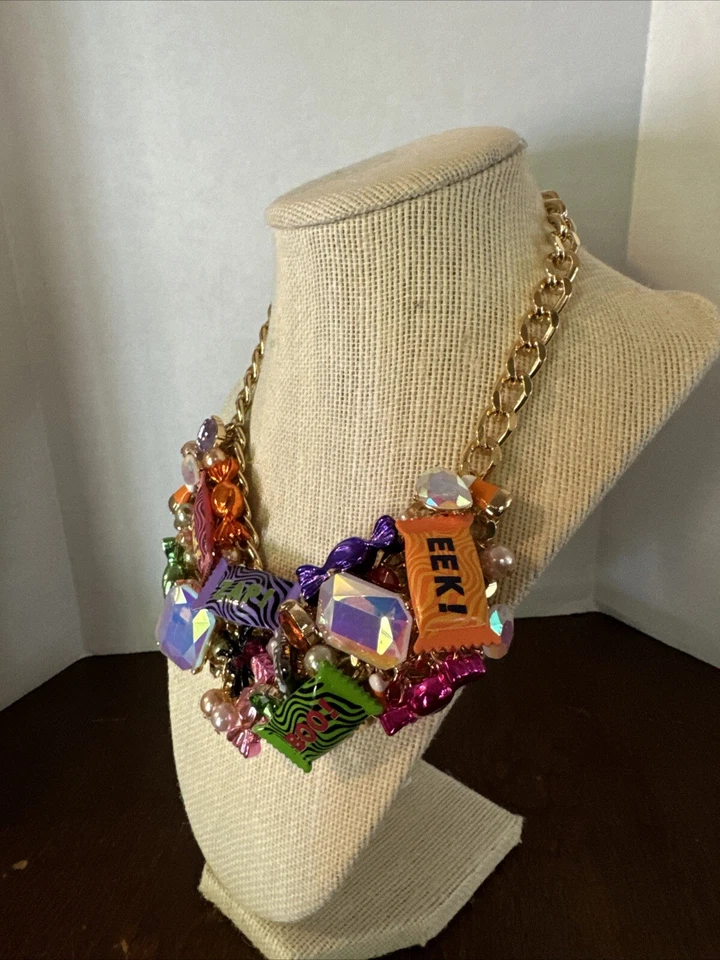 Colar aranha Betsey Johnson Halloween Ghoul amigo pedra doce declaração babador - Imagem 3 de 4