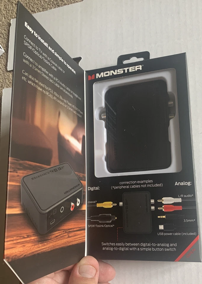 Monster MAD1-1007-BLK Digital/Analog /Analog To Digital Audio Converter New! - Image 3 of 4