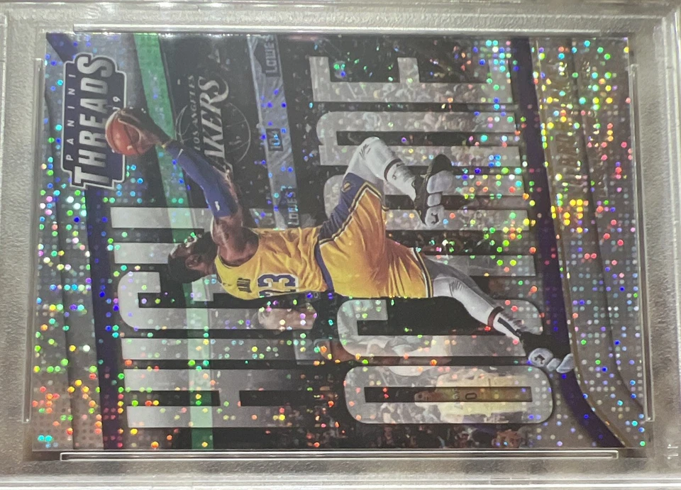 2018-19 Panini Threads LeBron James High Octane Dazzle SP PSA Low Pop Lakers - Image 3 of 4