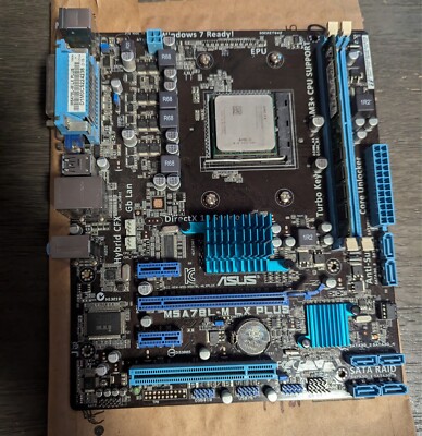 Asus M5A78L-M LX PLUS, AM3+, AMD Motherboard AMD3+  combo with the AMD FX cpu.