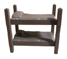 Conte 1950s Western Ranch Playset, 2 Made Beds, Brown Plastic **