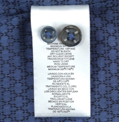 Robert Graham Dress Shirt Mens 17 43 Blue Textured Cotton Button Up Tailored Fit - Picture 13 of 13