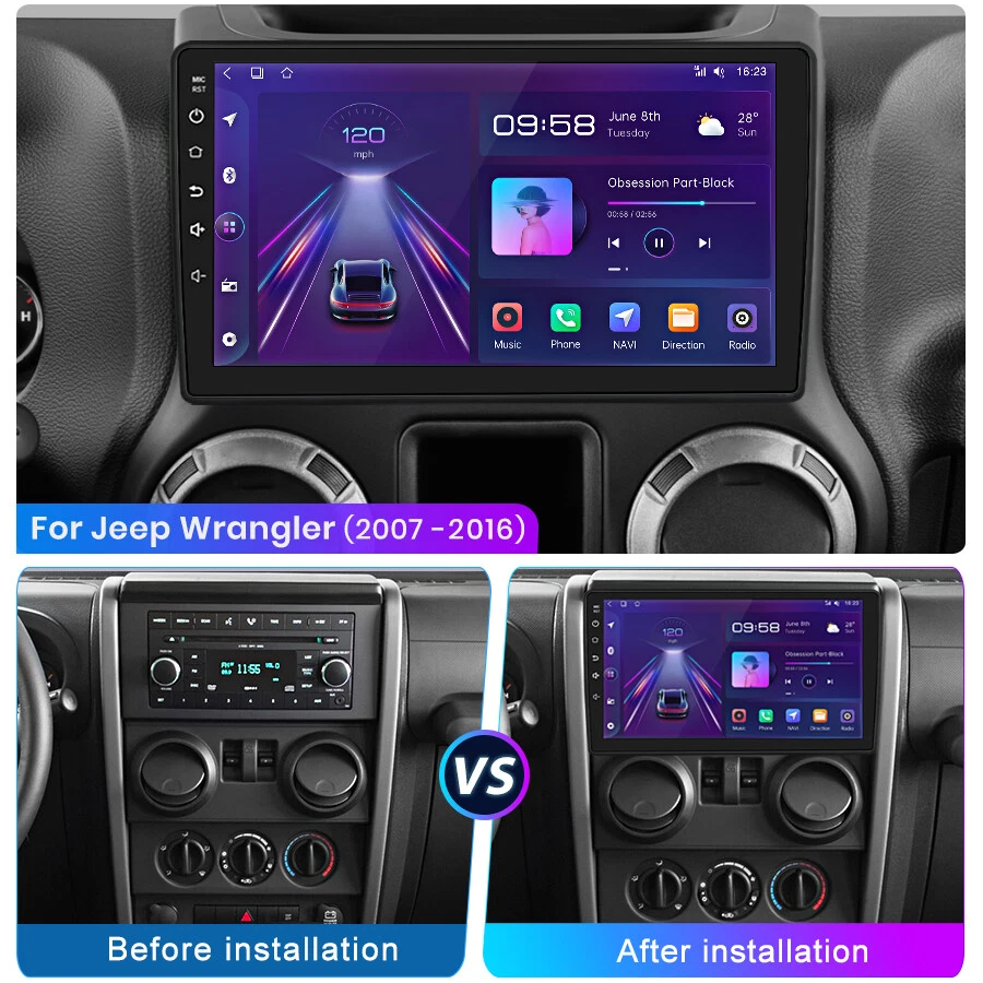  for jeep wrangler android13 car radio gps carplay camera 