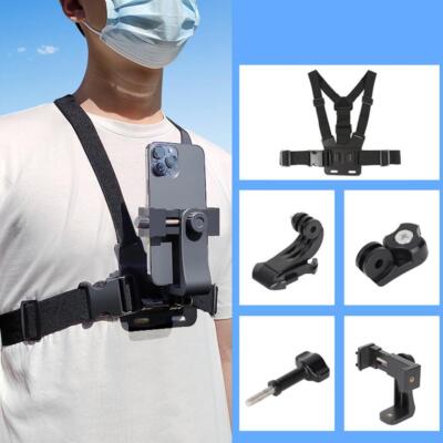 Mobile Phone Chest Mount Harness Strap Holder Cell Clip Camera US Action U9V0