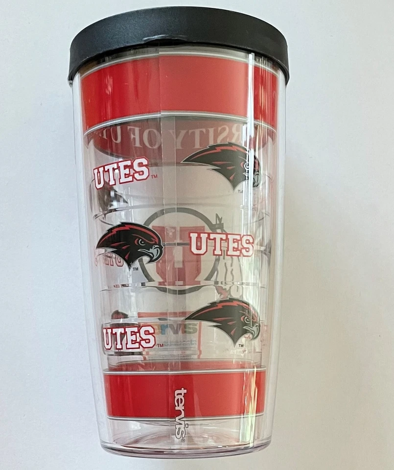NCAA Utah Utes Coffee Hot Cold Tumbler Cup Travel Insulated Scuffs - Image 2 of 3