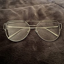 Trendy Aviator Style Clear Lenses Glasses