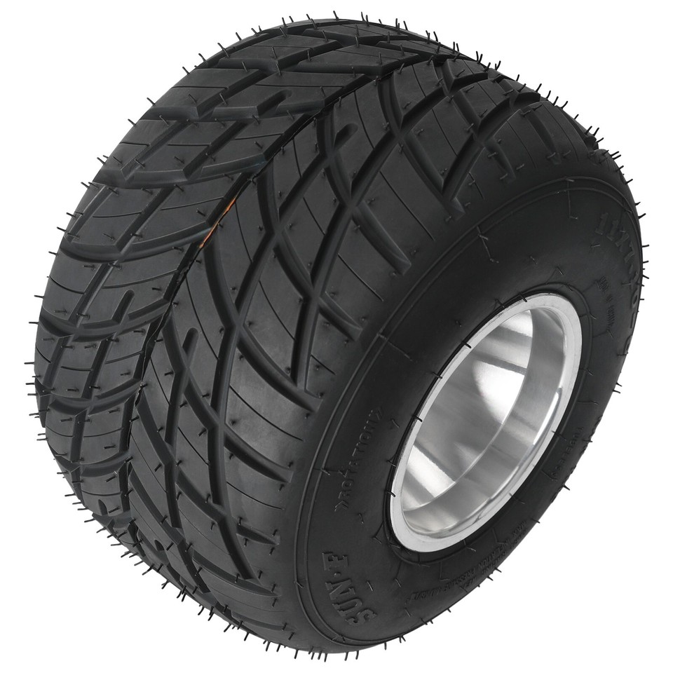Lot De 5 Roues Et Pneus Pour Go Kart - 2 Avant (10x4.50-5) Et 3 Arrière (11x7.10-5) - Noir - Générique