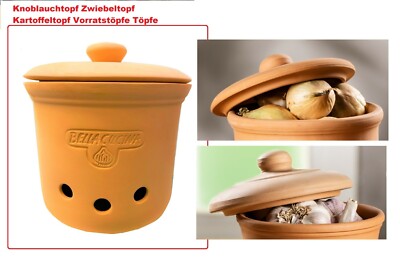 Knoblauchbehälter Terracotta Knoblauchtopf Zwiebeltopf Kartoffeltopf Vorratstöpf