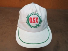 Vintage Quaker state Oil QXS Stripe Racing USA snapback hat cap trucker