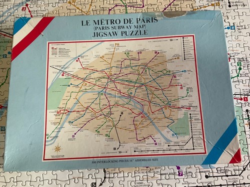 Complete ! Paris Subway Map *500 Piece Puzzle* France Train Le Metro De Guide - Picture 3 of 13