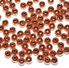 MB371 Bright Copper 4mm Smooth Round Metal Spacer Beads 100pc