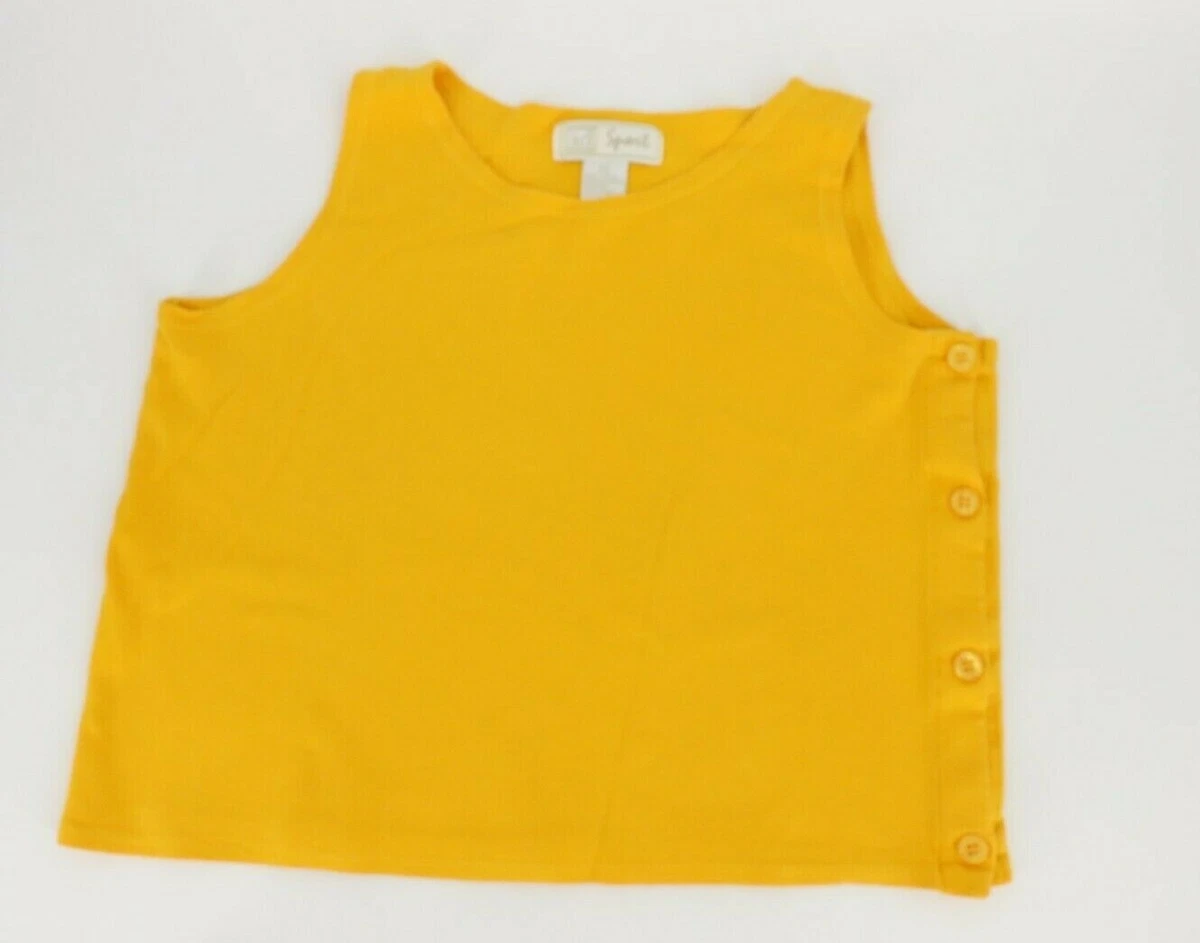 ID Sport Womens Sleeveless Tee Shirt Top Tank Size Small Bright Yellow