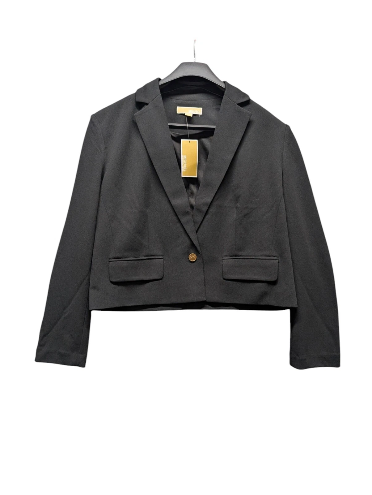 Blazer Michael Kors nero cropped donna taglia L giacca corta carriera nuovo con etichette prezzo al pubblico consigliato dal produttore $ 165