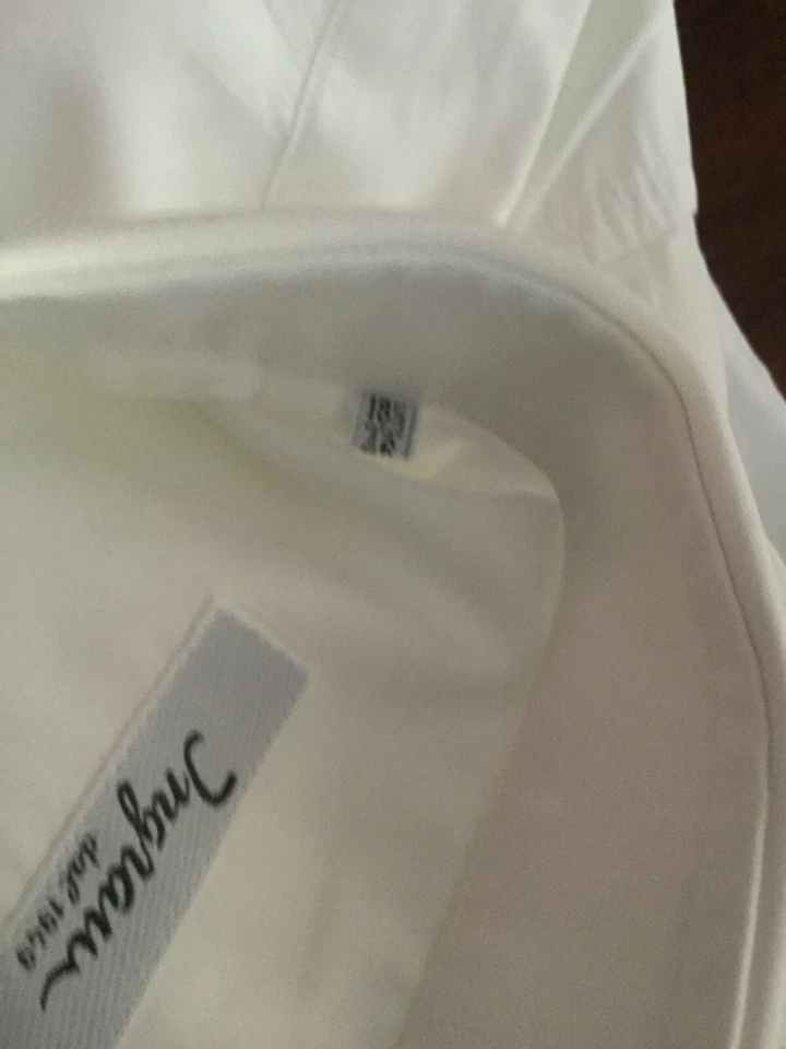 Camicia da lavoro uomo Ingram Maglia Manica lunga Classica Bianca Cotone Size 46 - Immagine 3 di 4
