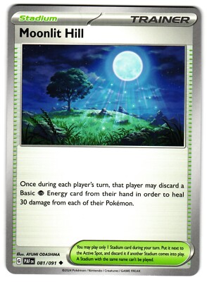 hills pokemon cards JoeHills If another card with the same name is in play MOONLIT HILL 081/091 PALDEAN FATES