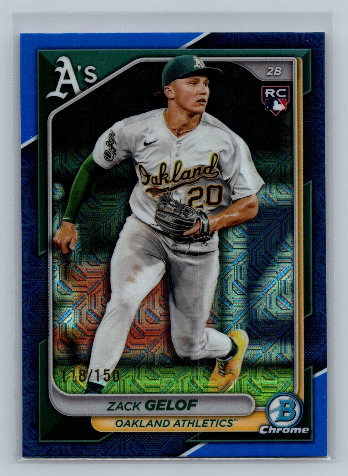 2024 Bowman Chrome Mega Box Zack Gelof Blue Mojo Refractor SP RC #78 /150