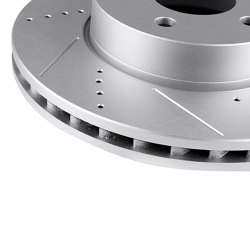 Discos de rotores de freno delanteros perforados y ranurados para Mercedes-Benz C300 C250 2008-2016 Foto 4 de 4