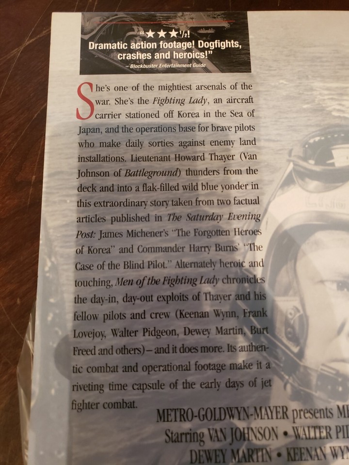 LASERDISC MEN OF THE FIGHTING LADY VAN JOHNSON RARE War FLFL Estate