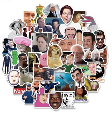 50+ Stück handgemachte Aufkleber für lustige Meme, Meme Aufkleber, Jugendliche Jungen und Mädchen  