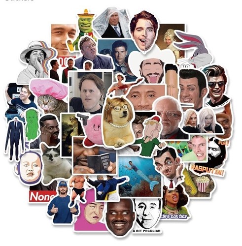 100+ Pcs Handmade Stickers for Funny Meme,Meme Stickers,Teens Boys and Girls - 第 1/8 張圖片