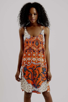 topshop orange slip dress