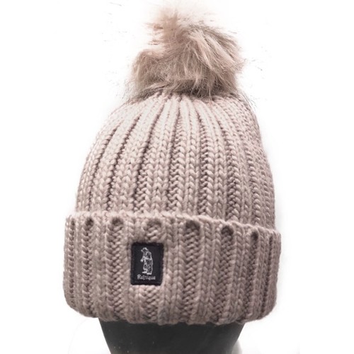 Refrigue Cappello Donna Rosa Berretto Lungo Acrilica Pompon Pelliccia  Sintetica | eBay