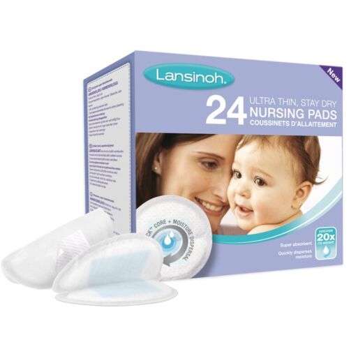 Lansinoh Disposable Nursing Pads Ultra-Thin & Stay Dry Breastfeeding Patch 24Pk - 第 1/4 張圖片