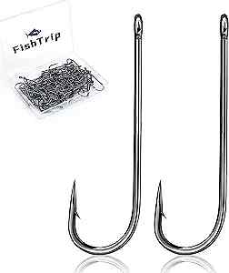 Crappie Panfish Fishing Hooks-100pcs Aberdeen Hooks Long Shank 12#_100pcs
