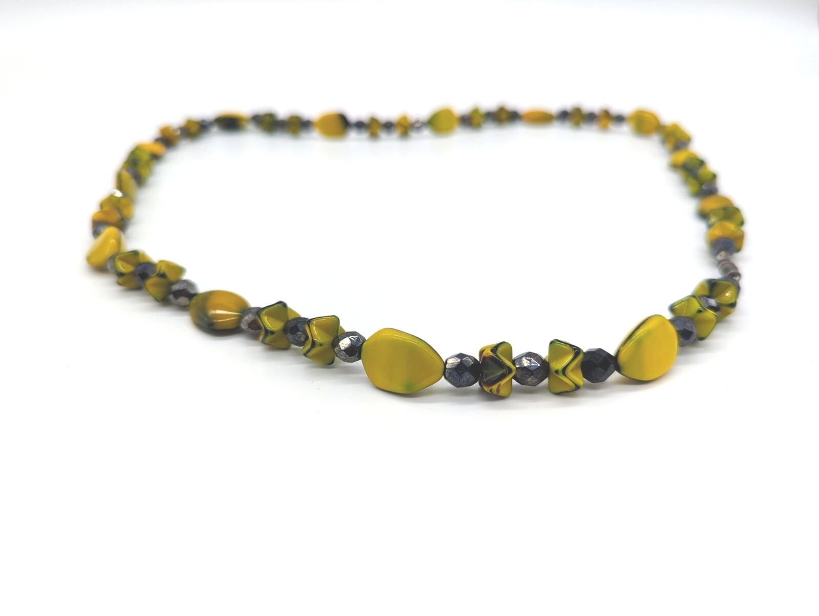 Yellow Beaded Statement Necklace - image 5