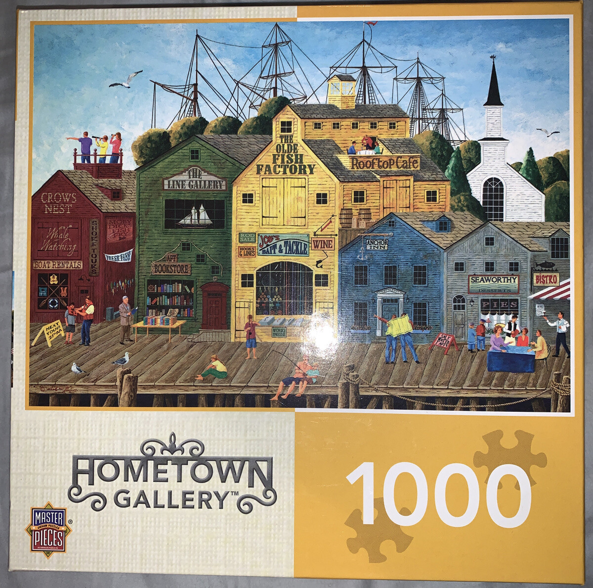 Crows Nest Harbor HomeTown Gallery Jigsaw Puzzle Art Poulin 1000 Piece  Complete