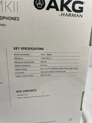 AKG by Harman K553 MKII Auriculares de Monitoreo de Estudio Cerrados con Cable Negros - Imagen 11 de 12