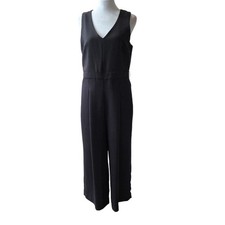 Banana Republic Womens Black White Polka Dot Sleeveless Maxi Jumpsuit Size 4