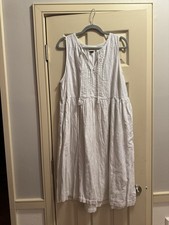 Universal Thread Linen White Sleeveless Sundress XXL Knee Length Pleated