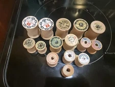 Lot of 16 Vintage Empty Wooden Thread Spools