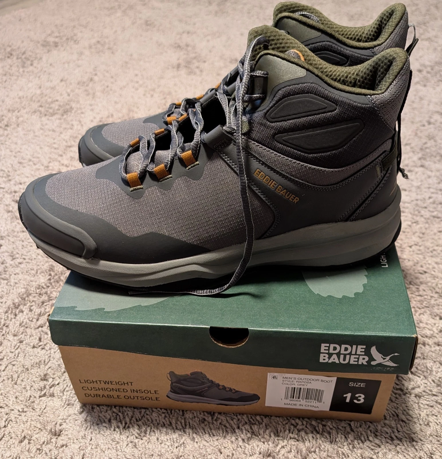 NIB Eddie Bauer Mens Size 13 Outdoor Hiking Boots Lightweight