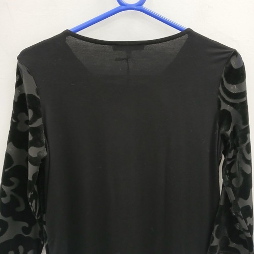 Laura Ashley Blouse Top UK 8 Black Velvet Patterned Occasion New NWT RMF10-RP - Picture 4 of 10
