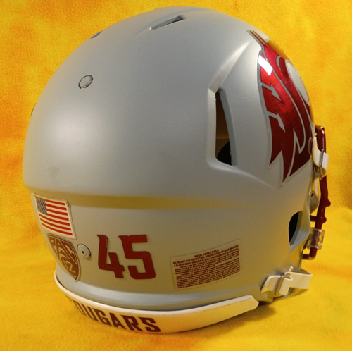 Washington State Cougars SUPER custom fullsize football helmet Riddell Speed YXL - Afbeelding 6 van 9