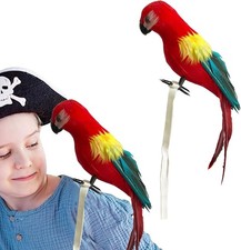 Pirate Parrot on Shoulder Life Size Foam Feather Parrot Macaw Birds for Decorati